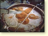 Mash tun, where dried malt is mashed